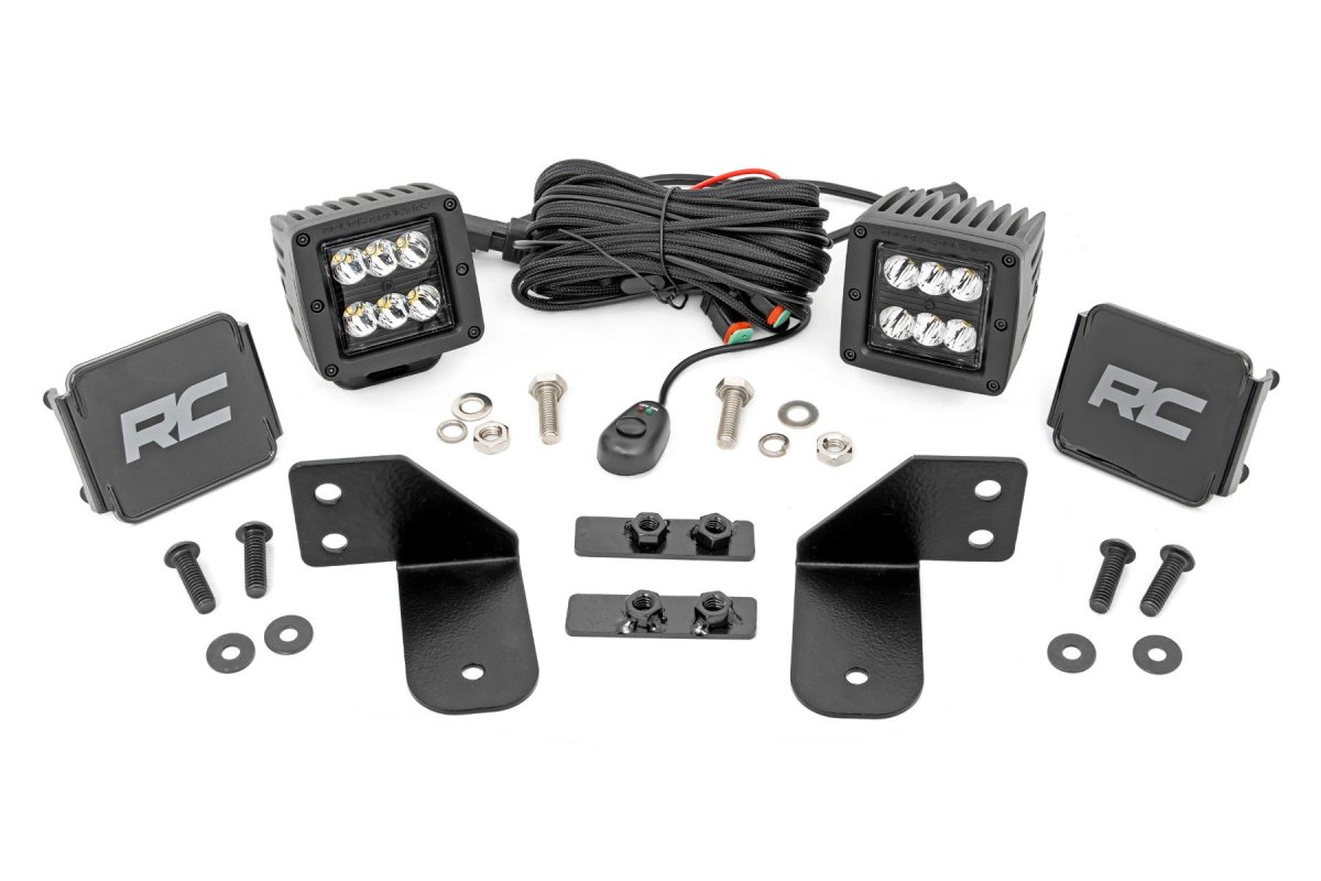 Polaris Ranger 900 XP EPS LED Light Pair - Rear - Rough Country - RR Cage Mount, 2